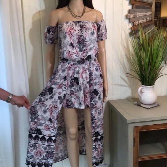 Overstock Sale CAP SLEEVE MAXI ROMPER HI LO - Picture 4 of 7